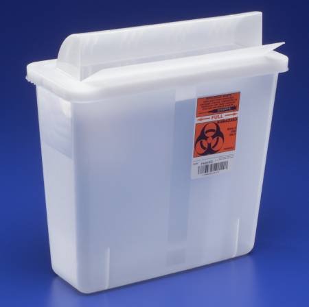Covidien 70402820 Multi-purpose Sharps Container In-room 1-piece 11h X 10.75w X 4.75d Inch 5 Quart Translucent Base Horizontal Entry Lid 851201 Box Of 20
