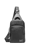 Michael Kors Edison Medium Double Zip Sling Pack, Black Hardware/Black