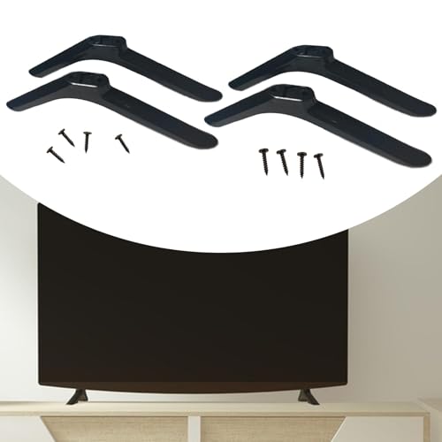 Image of TV Stand Legs | Sturdy Table Top TV Pedestal Base | Universal Support for 24-32 Inch Televisions | Durable PP Material, 19cmx5cmx1.6cm