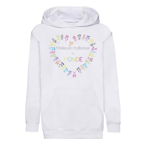 Sweat à capuche enfant meilleure maîtresse premium multicolore