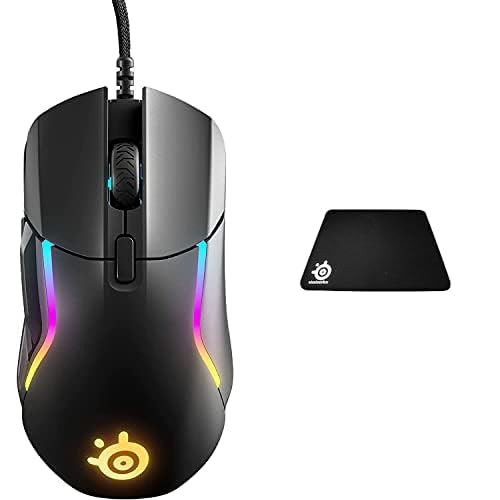 SteelSeries Rival 5 - Souris de Jeu - Capteur Optique Truemove Air de 18 000 Cpi - 9 Boutons Programmables & QcK - Tapis de Souris de Jeu en Tissu - Surface...