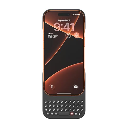 Clicks Keyboard Case for iPhone 17 / 17 Pro Smartphone Keyboard Case Compatible with Magnetic Wireless Charging Wireless Charging Support (Onyx)