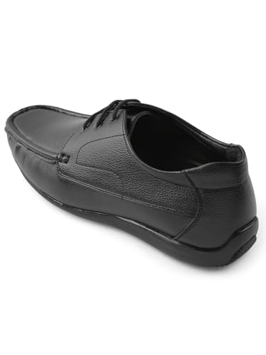 Image of Liberty Fortune HML-6E Men's Formal Derby Shoes - Black, Brown - Synthetic Leather Lace-Up with Cushioned Footbed - Stylish Office Footwear - Comfortable and Lightweight