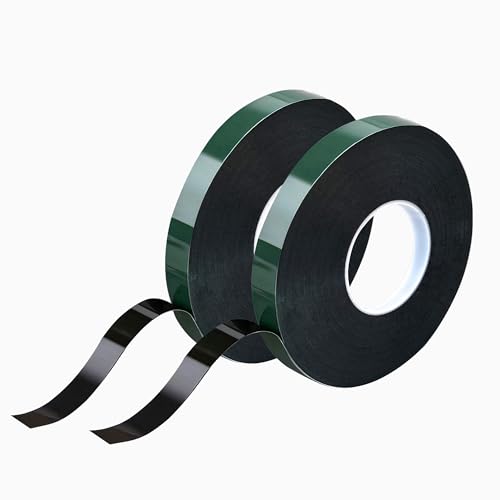 Double Sided Tape Heavy Duty(2 Rolls, Total 32.8 FT), Waterproof Strong Mounting Adhesive Foam Tape, High Temperature Resistant, Suitable for Automotive, LED Light Strips, Office DIY Home Decor.