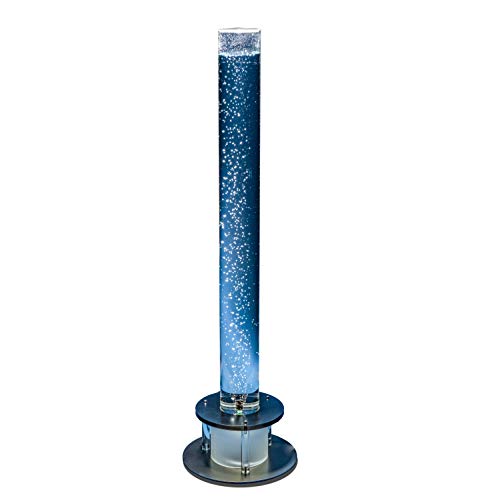KUS Columna de burbujas/columna de agua Basic ø 100 mm, altura = 1500 mm, pie negro con LED RGB y mando a distancia