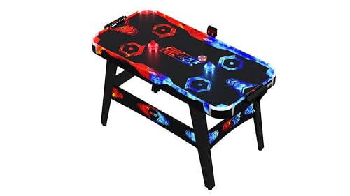 Carromco Airhockey Tisch Fire & Ice - Air Hockey Spieltisch mit LED Lichteffekten - mit belüftetem Spielfeld, beleuchteten Pucks und elektronischem Punktezähler - Gewicht 18 kg, Uni