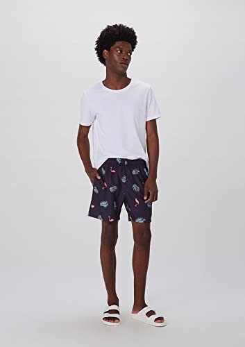 Shorts Praia Estampado Masculino Azul Marinho P