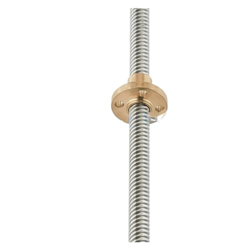 bipak Industrial Thrust Needle Roller Bearings 2PCS T8 8mm Lead Screw 350mm with Brass Nut Bore 8mm Lead Trapezoidal Spindle Screw Lead Screw Rod T Shape Linear Rail