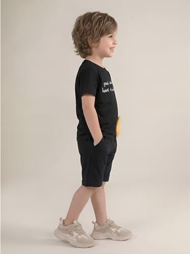 Image of POLKA TOTS 100% Pure Cotton T-Shirt and Shorts Combo For Boys | Summer Dress & Beach Wear for Boys and Toddlers | Breathable Premium Fabric Co-Ord Set Kids | Relaxed Fit Casual Summer Outfit for Kids