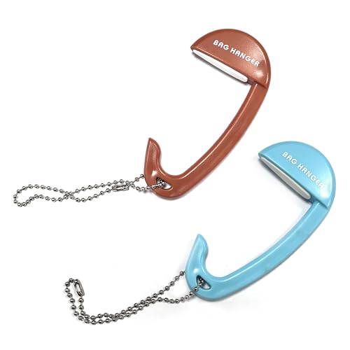 TUYOBG 2 Stück Robuster Tisch Handtaschenhalter Haken – Stilvoller Taschenhalter Tisch in Blau mit rutschfester Unterseite – Praktischer Hängender Tragbarer Reisetischhaken für vielseitige Einsätze