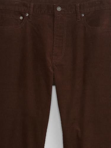 GAP Mens Straight Fit Corduroy Pant Woodsy Brown 34X36