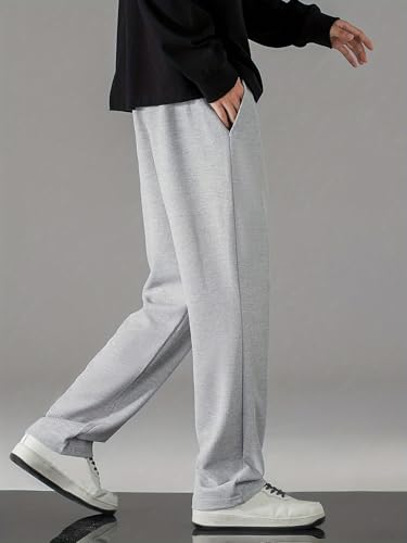 Image of dockstreet Men's /Unisex Open Bottom Drawstring Pure Cotton Stretchable Baggy Jogger Pants