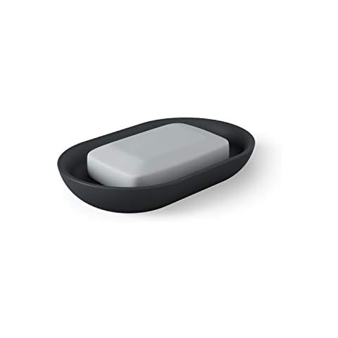 Umbra Matte Resin Soap Dish with Ribbed Detail Cover
