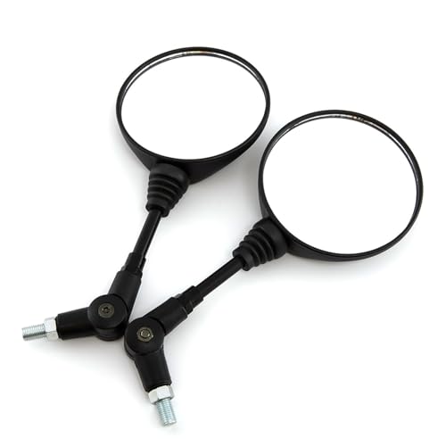 Retrovisor plegable anticaída de motocicleta redondo compatible rosca 8mm 10mm 2