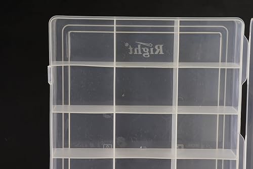 Image of NMII Multipurpose Plastic Storage Box with Partitions | Transparent Organizer with Secure Lid | Ideal for Stationery, Craft Supplies, Tools, and Jewellery, Accessories | Lightweight-(18 Partitions)