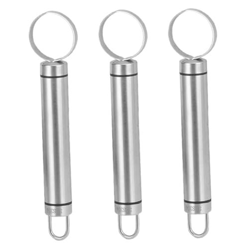 GLSTOY 3個 ステンレス製桃種取り器 キッチン収納に便利な吊り付き 効率的な果実芯除去ツール 家やパーティーで使える