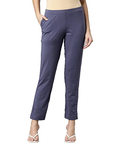 Image of GO COLORS Womens Regular Fit Cotton Kurti Pants (Dark Jean Blue S)