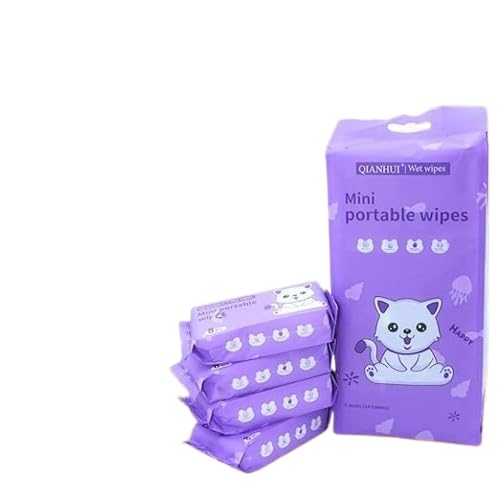 Mini Portable Disposable Baby Wipes Water Wipes | Gentle Skin Care Wet Tissues | Pocket Travel Friendly | For Kids Hand Face Cleaning | Moisturizing & Sanitizing | 64 Wipes (BLUE)-image-45