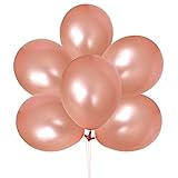 100 PCS 12 Inches Pearlized Rose Gold Latex Balloons Large Thick Big Round Shining Pearlescent...