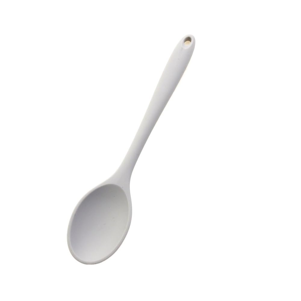 Ladle 1Pc Soft Silicone Spoon for Stirring Long Handled Tableware, Cooking Utensils, Kitchen Accessories Soup Ladle (Color : C Light Grey)