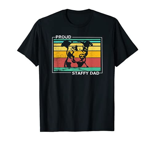Hombre Proud Staffy Dad Staffordshire Bull Terrier Gift Retro Camiseta