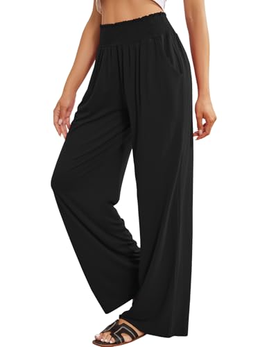 QIANXIZHAN Women's Boho Pants, Wide Leg High Waist Harem Pants