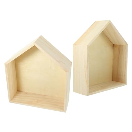 Étagères murales en bois forme maison au design rustique chic - 2