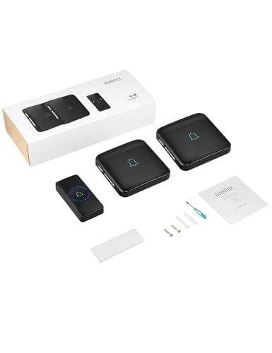 Image of AVANTEK D-3B Waterproof Chime Kit Wireless Doorbell Operating at Over 1300 Feet with 2 Plug-in Receivers, CD Quality Sound and LED Flash, 52 Melodies to Choose From