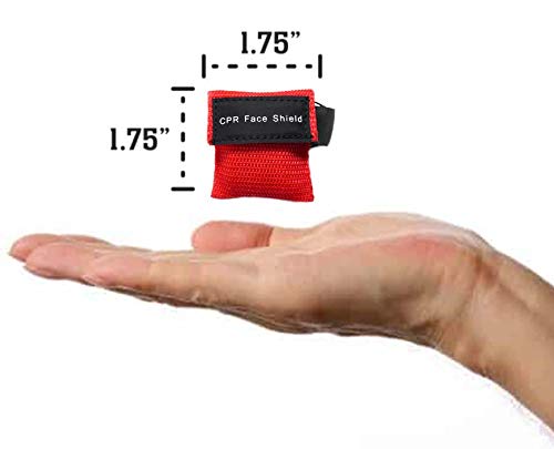 ASA Techmed - 100 Pcs/Pack CPR Barrier Keychain with CPR Face Shield CPR Life Key for CPR Aed Training (Red)