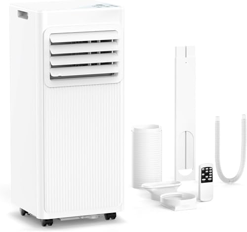8000 BTU Portable Air Conditioners for Rooms up to 450 Sq Ft, 4 Modes Portable AC Unit with Remote Control & 24H Timer, Cool/Fan/Dry/Sleep, Installation Kits & Energy Saving for Bedroom, Apartments