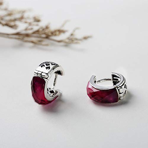 Pendientes de plata 925 con rubí retro de MIYUAN elegantes 2