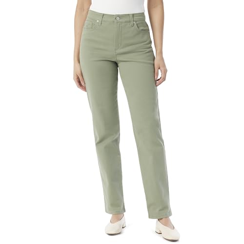 Gloria Vanderbilt Women's Amanda Classic High Rise Tapered Jean Standard, Garden SAGE
