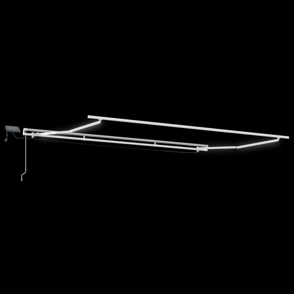 Manuelle Gelenkarmmarkise mit LED-Beleuchtung, wasserdichtem UV-Schutz, 400x300 cm, Weinrot für Terrasse, Balkon, Garten, Gastronomie