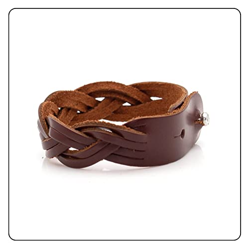 Punk Rock Braided Leather Wristband Cuff Bracelet4