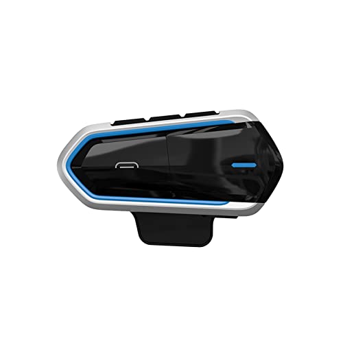 FMKMEYECZK(売店) マイクロフォン付きBluetooth対応オートバイヘルメットインターホンインターホン FM.ラジオワイヤレスイヤーピース10HRSの耐久ヘッドセット トランシーバー用マイク(Blue Black)