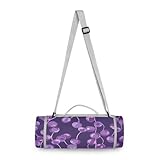 Yoogain Couverture de parc ronde – Convient à 2 adultes, accessoires d'été – Grande couverture portable double couche, sans sable, douce de 147,3 cm (style plante améthyste)