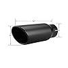LCGP 3" Inlet Exhaust Black Tip,3" x 4" x 12" Long Clamp on Exhaust Tailpipe Tip for Truck