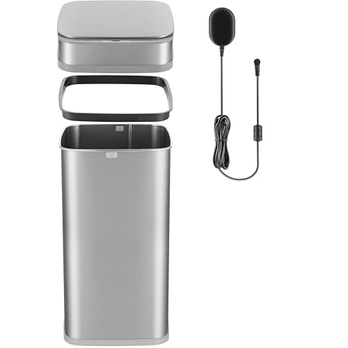 Caneca de basura rectangular de acero inoxidable con sensor automático miniatura 7