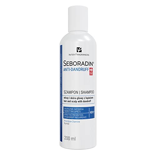 Seboradin Champú anticaspa con Piroctona, olamina y timol, prevención eficaz y recurrencia para la caspa grasa y escamosa seca 200 ml.