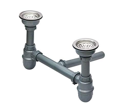 Silfra Bottle Trap Pvc 2 Way Set With Sink Coupling For Bathroom Kitchen Sink Wash Basin Drain Water Outlet Double Sink Connector
