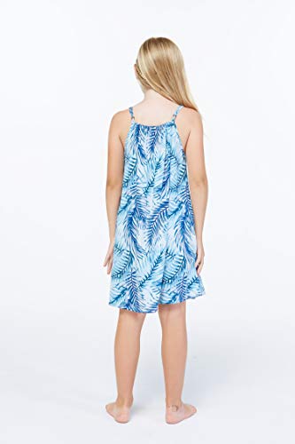 Girl Hawaiian Round Neck Dress in Wispy Cereus2