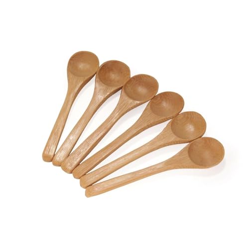 For Carbonized Brown Round Head Small Bamboo Spice For SALTSugar Spoon Qt