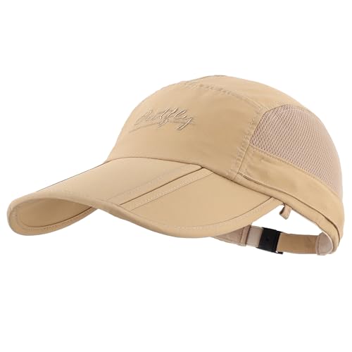 Image of Connectyle Men's Foldable Baseball Sun Cap with Removable Face Mask Neck Flap Cover UPF 50+ Sun Protection Fishing Hiking Hat