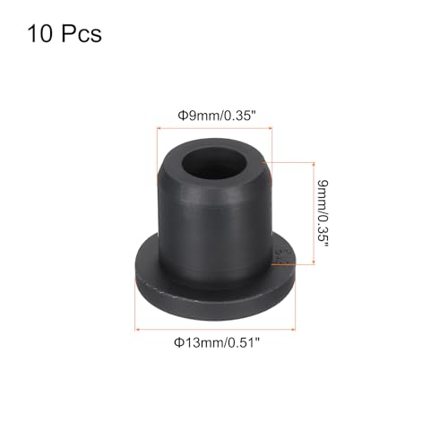 Image of MECCANIXITY High Temp Silicone Plug Mount Dia 9mm /0.35 Inch T Shaped Solid Rubber Stopper Hole Plugs for Coating Plating Waterproof Sealing Plugs Black Pack of 10(OD 13mm /0.51 Inch)