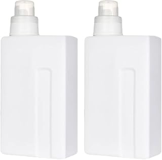 Alipis 2Pcs Laundry Detergent Dispenser, 1L/ 33oz Refillable Detergent Bottle with Cap, Leakproof Empty Lotion Sub Bottles Supplementary Container Travel Liquid Bottle for Laundry Room, White