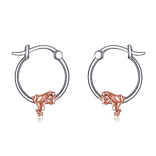 YFN Hoop Earrings with Cat Hummingbird Bird Horse Snake Mountain Dinosaur Earrings Sterling Silver for Sensitive Ears Cute Animal Hoops Gifts for Women