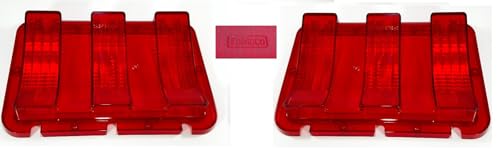 Performance PFM-160045 Tail Light Brake Lamp Stop Lens, Left, Right, Rear, All Red, Set of 2 for 1967 1968 Ford Mustang