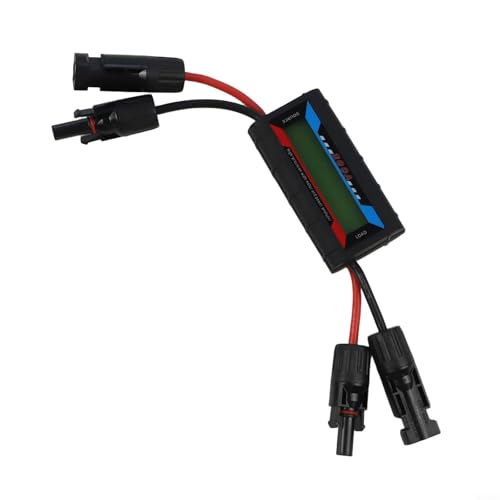 Aetluxery - Testeur de puissance solaire pour avion 200 A avec connecteur photovoltaïque, mesure la tension et la décharge de courant, écran LCD rétroéclairé, construction ABS, plage d'entrée 4,8-60 V (200 A)