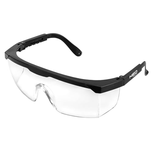 NEO TOOLS Gafas de seguridad – EN166 EN170 EN172 – Gafas de seguridad resistentes a los arañazos con patillas ajustables – Gafas de seguridad – Gafas de seguridad – Gafas de laboratorio – Lentes