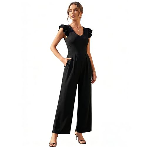 KALIHANA 2026 New Women's One Piece Jumpsuits, Breathable V-Neck Wide